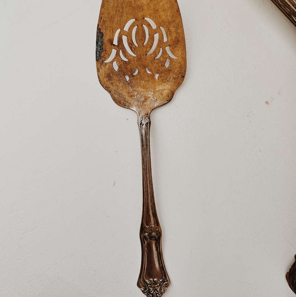 Vintage Silver and Rusted Serving Spoon - Picture 2 of 4